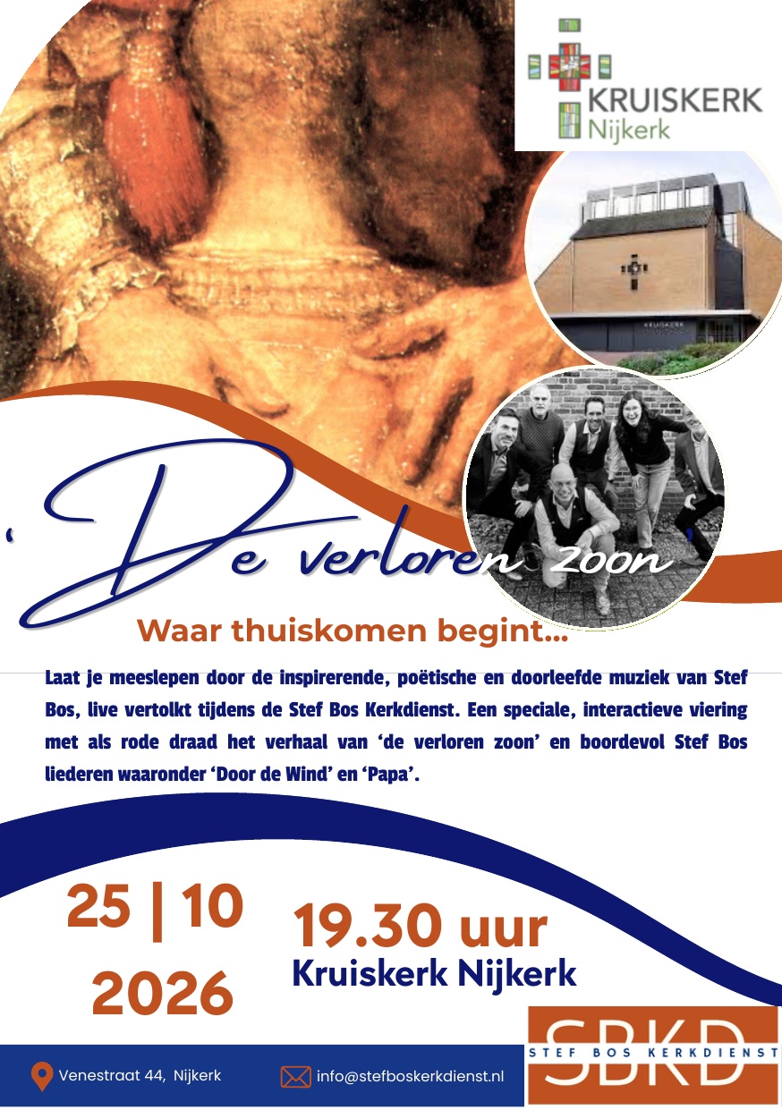 Stef Bos Kerkdienst op 25 oktober 2026